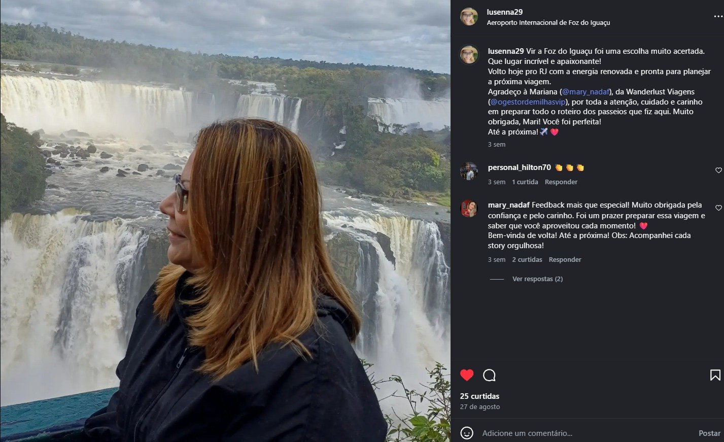 Luciane Senna nas Cataratas do Iguaçu